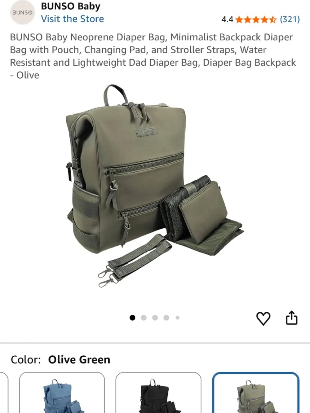 Bunso Baby Neoprene Minimalist Backpack Diaper Bag change pad waterproof new